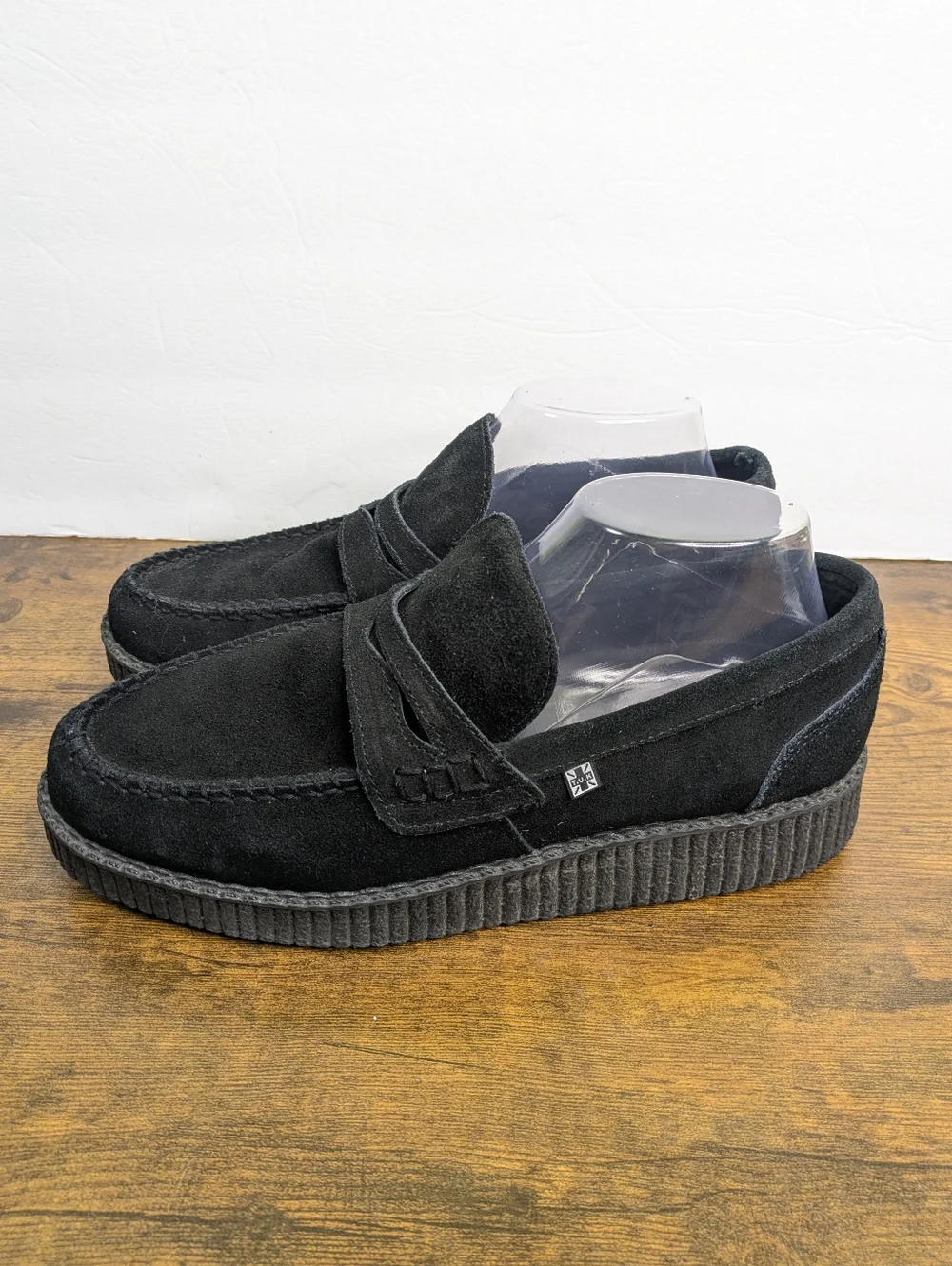 T.U.K Penny Loafer Creepers Mens 9 Womens 11 Suede Slip On Platform Goth Punk - Picture 4 of 11